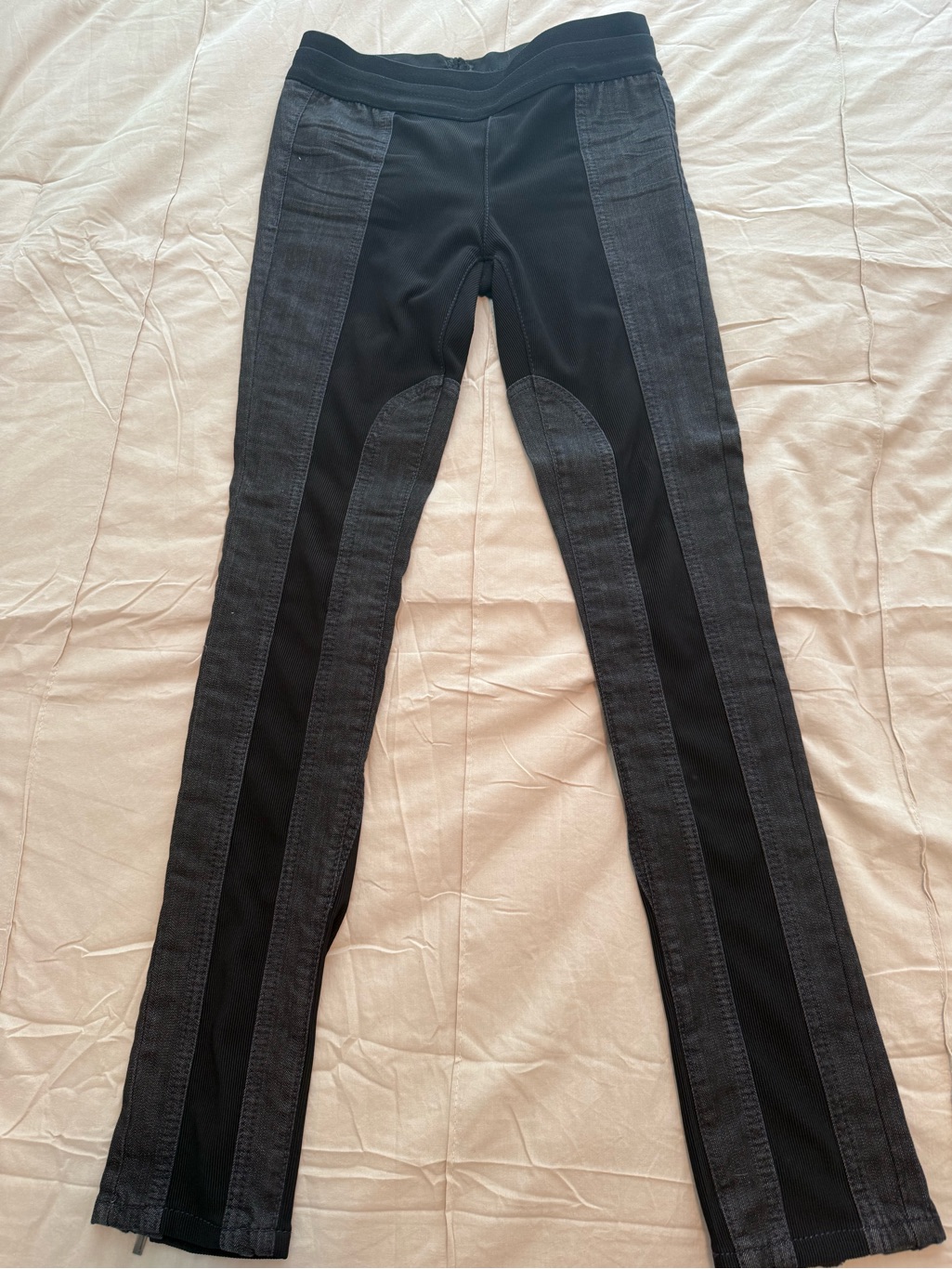 Bcbgeneration Black And Charcoal Paneled Leggings